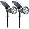 Image de LUMISKY Pack de 2 Spots solaires extÃ©rieur Ã©tanches - 4 LEDs blanches - 200 Lm - Tete pivotante a 90Â°C