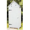 Image de Armoire/Cabine De Jardin En Bois LasurÃ© Blanc Avec 3 Rangements