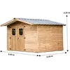 Image de Abri Therma En Bois - 10,60 MÂ² - Sans Plancher - Toit Double Pente Bac Acier
