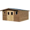 Image de Abri De Jardin Habrita Thermabri En Bois Coloris Naturel Ãp.28 Mm Surface ExtÃ©rieure 19,69 MÂ²
