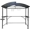 Image de Carport Barbecue Autoportant Ã Double Toit Finition Ãpoxy Gris Anthracite - Toit RÃ©alisÃ© En Acier GalvanisÃ©