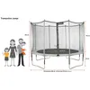 Image de Kangui - Trampoline De Jardin 365 Cm + Filet De SÃ©curitÃ© Jumpi Taupe/Vert 360. Trampoline CertifiÃ© Par Le Critt Sport & Loisirs
