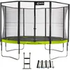 Image de Kangui - Trampoline De Jardin 365 Cm + Filet De SÃ©curitÃ© + Ãchelle + Kit D'ancrage  Punchi Vert 360
