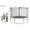 Image de Kangui - Trampoline De Jardin 365 Cm + Filet De SÃ©curitÃ© + Ãchelle + Kit D'ancrage Jumpi Vert/Noir 360