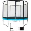 Image de Kangui - Trampoline De Jardin Rond 305 Cm + Filet De SÃ©curitÃ© + Ãchelle + Kit D'ancrage  Punchi Bleu 300