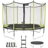 Image de Kangui - Trampoline De Jardin 426 Cm + Filet De SÃ©curitÃ© + Ãchelle + BÃ¢che De Protection + Kit Ancrage Jumpi Vert/Noir 430
