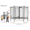 Image de Kangui - Trampoline De Jardin 244 Cm + Filet De SÃ©curitÃ© + Ãchelle + Kit D'ancrage Jumpi Taupe/Vert 250