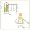 Image de Kangui Aire De Jeux Portique En Bois Woodi - Double BalanÃ§oire, Toboggan, Mur D'escalade, Bac Ã Sable, Table De Pique Nique, Cabane, Ãchelle