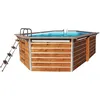 Image de Piscine bois hexagonale CEBU - 3,50 x 2,95 x H. 1,11 m