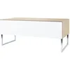 Image de Norstone - Table double plateaux - Pour Ã©crans plats jusqu'Ã  60'' - Fixable au mur - Modulable - Blanc/ChÃªne