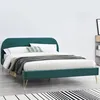 Image de Lit 160 x 200 cm en velours et laiton vert PHOENIX