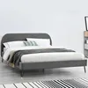 Image de Lit 160 x 200 cm en velours gris et pieds noirs PHOENIX