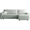 Image de CanapÃ© convertible d'angle rÃ©versible 4 places velours cÃ´telÃ© beige COSY