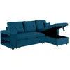 Image de CanapÃ© d'angle convertible bleu 4 places GLASGOW