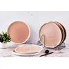 Image de Lot De 6 Assiettes Plates En GrÃ¨s Rose D27
