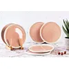 Image de Lot De 6 Assiettes Ã Dessert En GrÃ¨s Rose D21.5