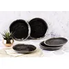 Image de Lot De 6 Assiettes Ã Dessert En GrÃ¨s Noir D21