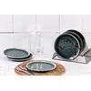 Image de Lot De 6 Assiettes Ã Dessert En GrÃ¨s Bleu D21