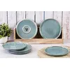 Image de Lot De 6 Assiettes Ã Dessert En GrÃ¨s Bleu D20