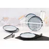 Image de Lot De 6 Assiettes Ã Dessert En GrÃ¨s Bleu D20.5