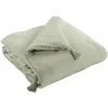 Image de Bout De Lit Ã©dredon Gaze De Coton 90x200 Gaia Coloris Vert D'Eau