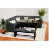 Image de Salon De Jardin 8 Places En RÃ©sine Anthracite Et Coussins Verts Moorea