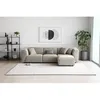 Image de CanapÃ© 3 places + 1 pouf velours cÃ´telÃ© modulable gris clair MONROE