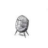 Image de Jane - Fauteuil Oeuf Sur Pied En Rotin Gris