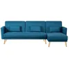 Image de CanapÃ© d'angle rÃ©versible et convertible 4 places en tissu bleu canard GRACE