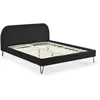 Image de Lit 160 x 200 cm en velours noir et pieds noirs PHOENIX