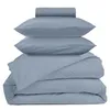 Image de Parure - Draps Housse 140x200cm, Housse De Couette 220x240cm, Taie D'oreillers 65x65cm - Bleu