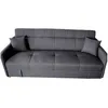 Image de CanapÃ© convertible avec coffre en tissu gris foncÃ© 3 places ADARE
