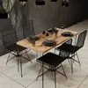 Image de Ensemble repas table et chaises industriel bois et noir SQUARE