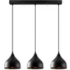 Image de Suspension en mÃ©tal noir 3 ampoules LOUISE