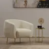 Image de Fauteuil bouclettes rond crÃ¨me GARCIA