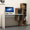 Image de Bureau fonctionnel 6 rangements - bois et blanc TURKU