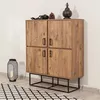 Image de Buffet industriel en bois et mÃ©tal - 4 portes - 8 rangements BRESOV