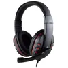 Image de Casque micro HEDEN filaire connecteur USB, telecommande intÃ©gr micro pivotant, arceau rÃ©glable noir- rouge