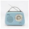 Image de Radio Halterrego Enceinte/Radio retro RMS 5W, Bluetooth, Radio FM, lecteur USB, Aux IN, Batterie rechargeable, Bleu gris
