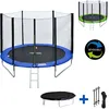 Image de Pack Premium Trampoline 245cm RÃ©versible Bleu / Vert Canberra + Filet, Ãchelle, BÃ¢che Et Kit D'ancrage