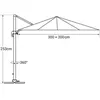 Image de Parasol DÃ©portÃ© Molokai CarrÃ© 3x3m Taupe + Housse