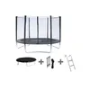 Image de Pack Premium Trampoline 245cm RÃ©versible Gris / Rose Canberra + Filet, Ãchelle, BÃ¢che Et Kit D'ancrage