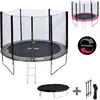 Image de Pack Premium Trampoline 305cm RÃ©versible Gris / Rose AdelaÃ¯de + Filet, Ãchelle, BÃ¢che Et Kit D'ancrage