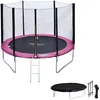 Image de Pack Premium Trampoline 305cm RÃ©versible Rose / Gris AdelaÃ¯de + Filet, Ãchelle, BÃ¢che Et Kit D'ancrage