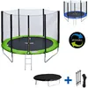 Image de Pack Premium Trampoline 245cm RÃ©versible Vert / Bleu Canberra + Filet, Ãchelle, BÃ¢che Et Kit D'ancrage