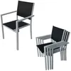 Image de Salon De Jardin Cagliari En TextilÃ¨ne Noir 8 Places - Aluminium Gris