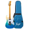 Image de Flight Rock Series Pathfinder Tenor Transparent Blue UkulÃ©lÃ© TÃ©nor Ãlectrique Solid Body Avec Housse