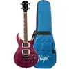 Image de Flight Rock Series Vanguard Transparent Purple UkulÃ©lÃ© TÃ©nor Ãlectrique Solid Body Avec Housse