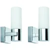 Image de Gemini Lot De 2 Appliques De Salle De Bain Verre & MÃ©tal H16,5cm