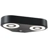Image de Applique D'extÃ©rieur Led Silma DÃ©tecteur De Mouvement CrÃ©pusculaire (Ir) Double Ãmission Lumineuse Ip44 CarrÃ© 280x176 Mm 3000k 2x5,5w / 2x0,7w 2x600lm / 2x0lm 230v Anthracite Aluminium
